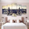 Retro Cityscape - Nature 5 Panel Canvas Art Wall Decor