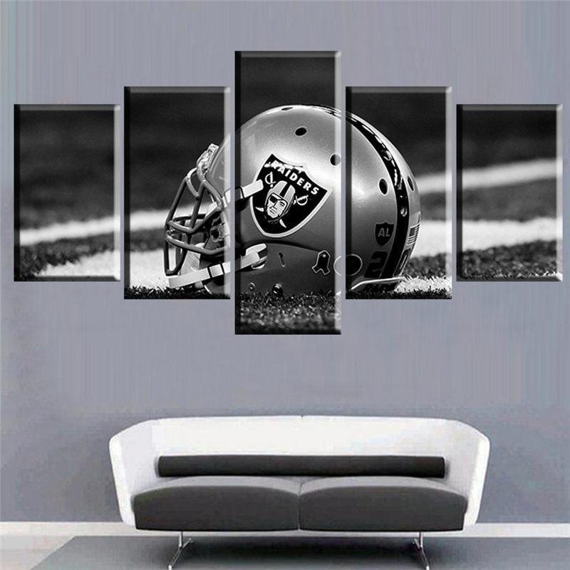 Retro Football Helmet - Sport 5 Panel Canvas Art Wall Decor Retro Football Helmet - Sport 5 Panel Canvas Art Wall Decor