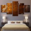Retro Score - Music 5 Panel Canvas Art Wall Decor