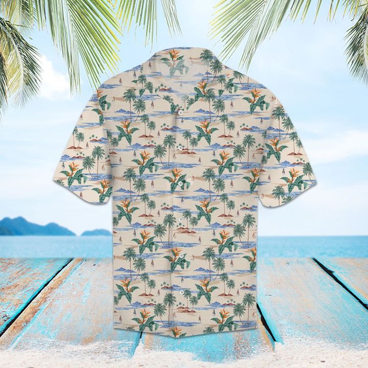 Retro Tropical Island Hawaiian Shirt Summer Button Up Retro Tropical Island Hawaiian Shirt Summer Button Up