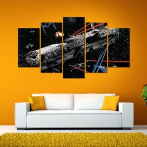 Return Of The Jedi: Millenium Falcon - Movie 5 Panel Canvas Art Wall Decor