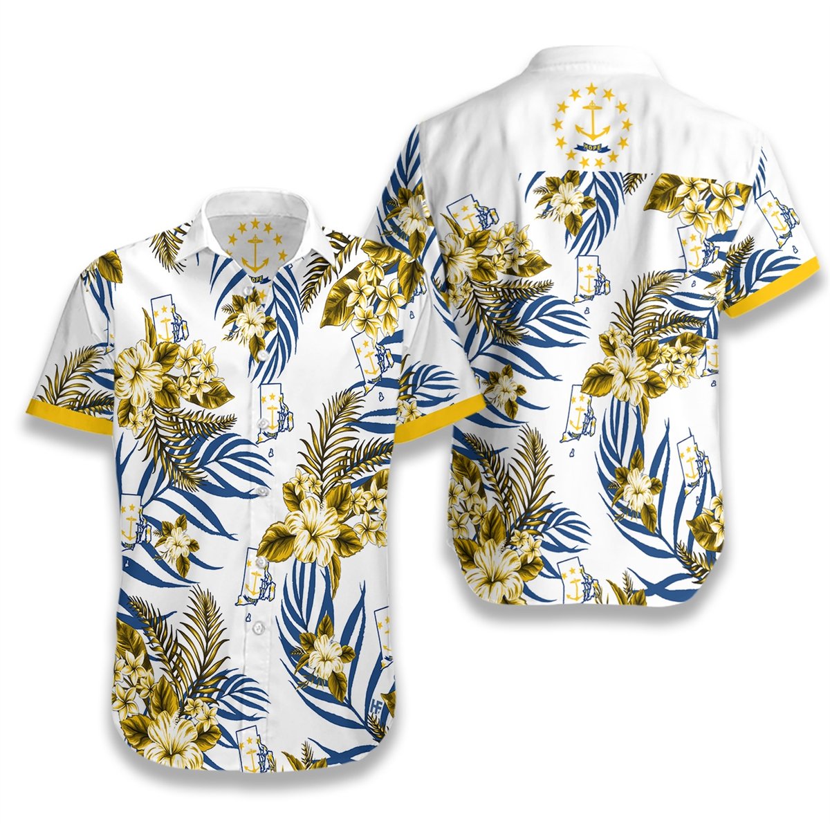 Rhode Island Proud Hibicus Hawaiian Shirt Rhode Island Proud Hibicus Hawaiian Shirt