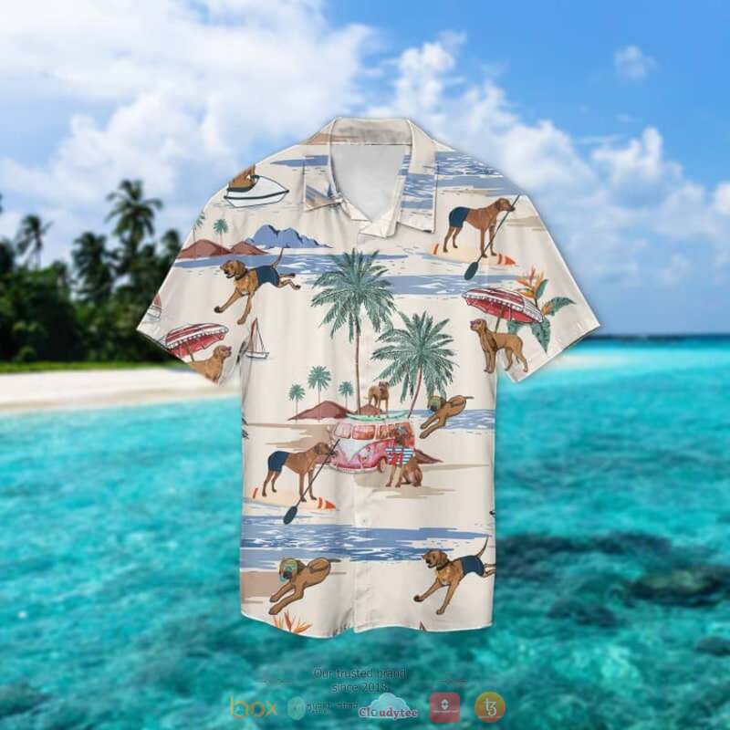 Rhodesian Ridgeback Summer Beach Hawaiian Shirt Rhodesian Ridgeback Summer Beach Hawaiian Shirt