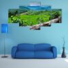 Rice Fields At Maechaem In Thailand - Nature 5 Panel Canvas Art Wall Decor