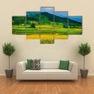Rice Fields On Terraced Of Vietnam - Nature 5 Panel Canvas Art Wall Decor