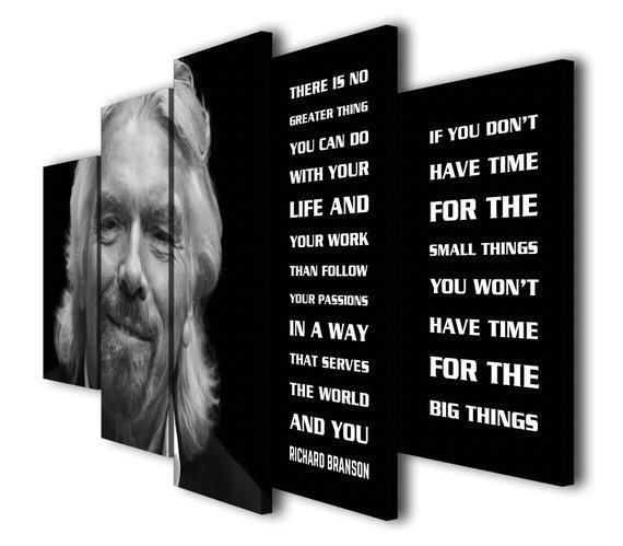 Richard Branson - Famous Person 5 Panel Canvas Art Wall Decor Richard Branson - Famous Person 5 Panel Canvas Art Wall Decor