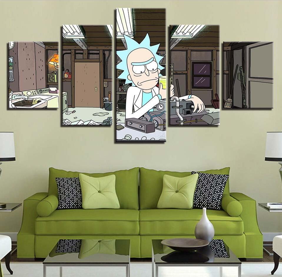 Rick And Morty 23 - Cartoon 5 Panel Canvas Art Wall Decor Rick And Morty 23 - Cartoon 5 Panel Canvas Art Wall Decor