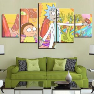 Rick And Morty 25 - Cartoon 5 Panel Canvas Art Wall Decor