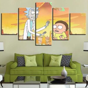 Rick And Morty 27 - Cartoon 5 Panel Canvas Art Wall Decor