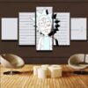 Rick And Morty #3 - Cartoon 5 Panel Canvas Art Wall Decor