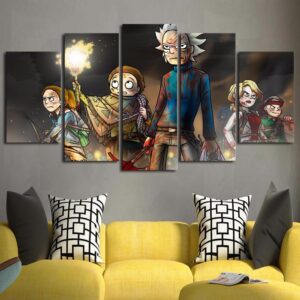 Rick And Morty 67 - Cartoon 5 Panel Canvas Art Wall Decor