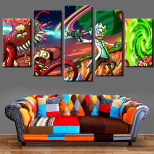 Rick And Morty 78 - Cartoon 5 Panel Canvas Art Wall Decor