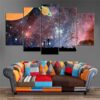 Rick And Morty Abstract Starry Sky - Cartoon 5 Panel Canvas Art Wall Decor