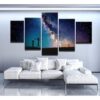 Rick And Morty And The Galaxy 1 - Cartoon 5 Panel Canvas Art Wall Decor
