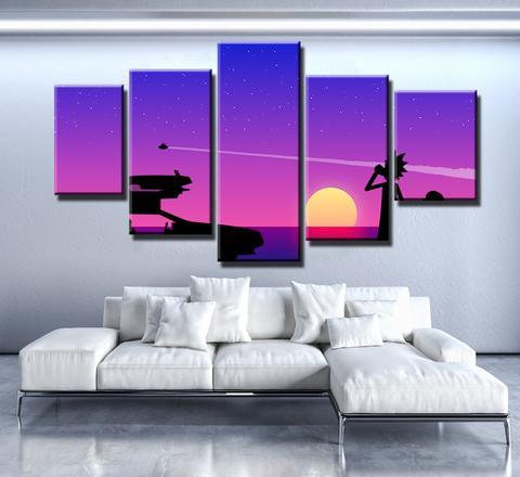 Rick And Morty Deleroean - Cartoon 5 Panel Canvas Art Wall Decor Rick And Morty Deleroean - Cartoon 5 Panel Canvas Art Wall Decor