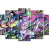 Rick And Morty In Chaos - Cartoon 5 Panel Canvas Art Wall Decor