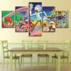 Rick And Morty Running Man - Cartoon 5 Panel Canvas Art Wall Decor