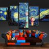 Rick And Morty Starry Sky - Cartoon 5 Panel Canvas Art Wall Decor
