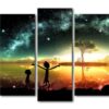 Rick And Morty Stars Night Eve - Cartoon 5 Panel Canvas Art Wall Decor