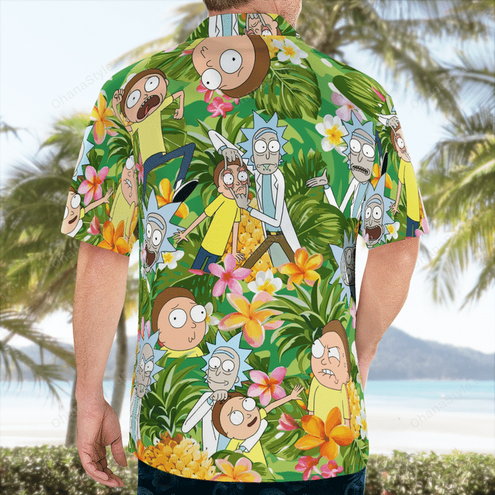 Rick And Morty Tropical Hawaiian Shirt Rick And Morty Tropical Hawaiian Shirt