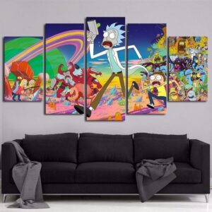 Rick And Morty - Anime 5 Panel Canvas Art Wall Decor