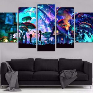 Rick And Morty - Cartoon 5 Panel Canvas Art Wall Decor