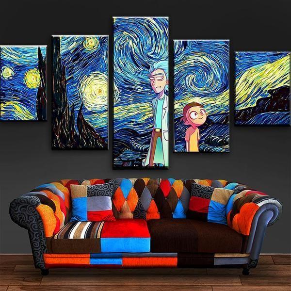 Rick & Morty Inspired 8 - Cartoon 5 Panel Canvas Art Wall Decor Rick & Morty Inspired 8 - Cartoon 5 Panel Canvas Art Wall Decor