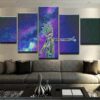 Rick Sanchez From Rick And Morty:Trippy Galactic - Cartoon 5 Panel Canvas Art Wall Decor