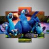 Rio 1 - Cartoon 5 Panel Canvas Art Wall Decor