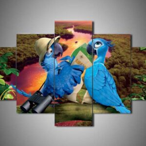 Rio 4 - Cartoon 5 Panel Canvas Art Wall Decor
