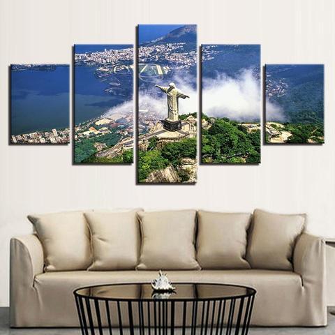 Rio’S Christ The Redeemer - Religion 5 Panel Canvas Art Wall Decor Rio’S Christ The Redeemer - Religion 5 Panel Canvas Art Wall Decor