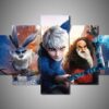 Rise Of The Guardians 1 - Cartoon 5 Panel Canvas Art Wall Decor