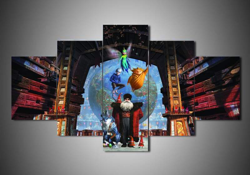 Rise Of The Guardians - Cartoon 5 Panel Canvas Art Wall Decor Rise Of The Guardians - Cartoon 5 Panel Canvas Art Wall Decor