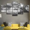 River Sunrise 01 - Nature 5 Panel Canvas Art Wall Decor