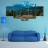 Road Between Fields Near The Mont Blanc - Nature 5 Panel Canvas Art Wall Decor