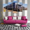 Road Train In The Australian Outback - Automative 5 Panel Canvas Art Wall Decor