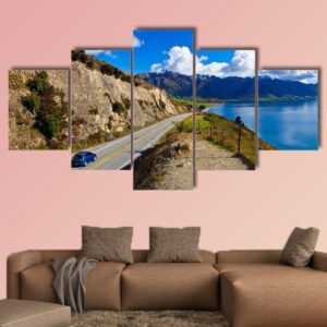 Road Trip In New Zealand - Nature 5 Panel Canvas Art Wall Decor