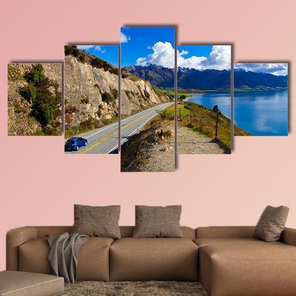 Road Trip In New Zealand - Nature 5 Panel Canvas Art Wall Decor Road Trip In New Zealand - Nature 5 Panel Canvas Art Wall Decor