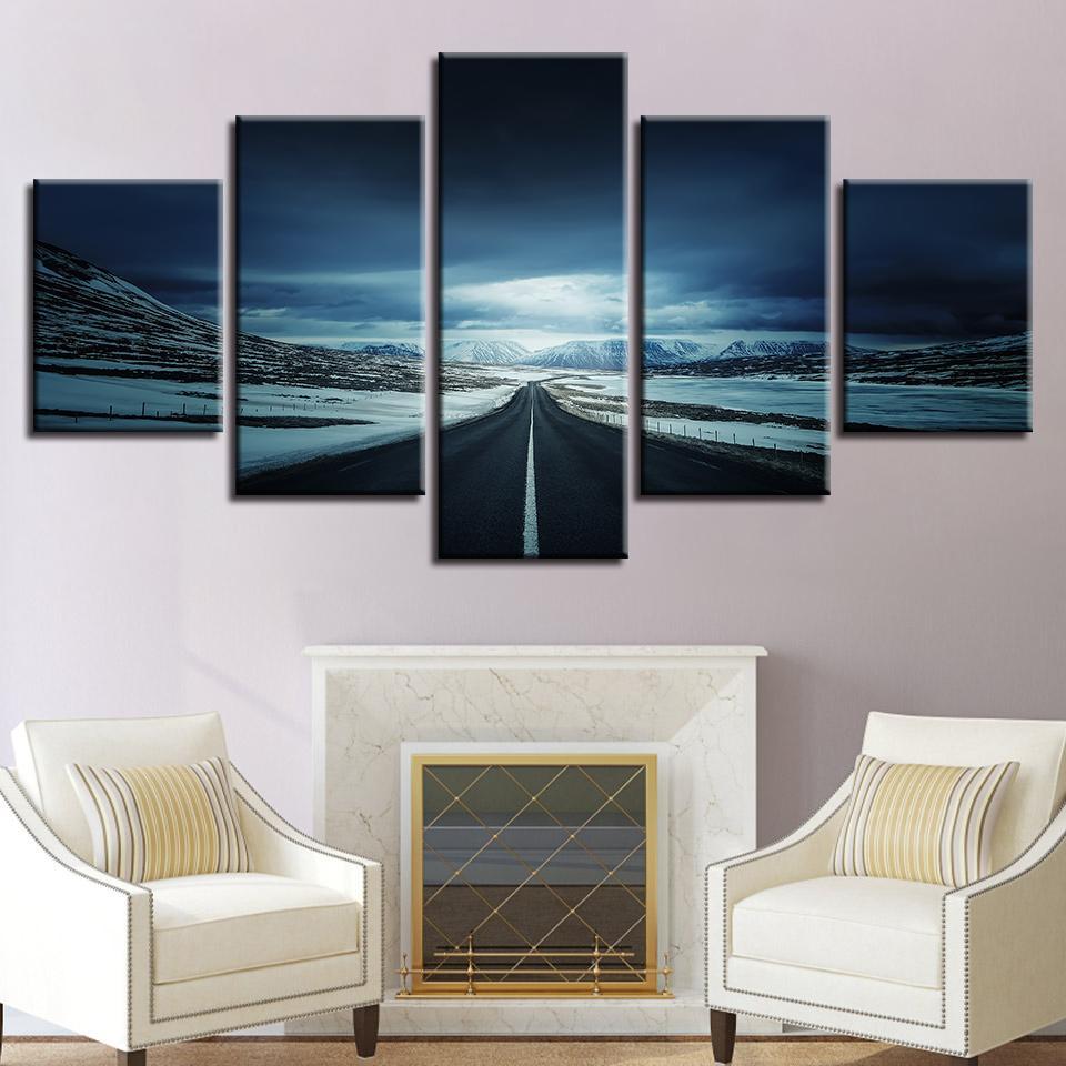 Roads To The Unknown - Nature 5 Panel Canvas Art Wall Decor Roads To The Unknown - Nature 5 Panel Canvas Art Wall Decor
