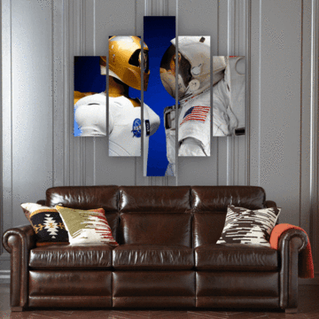 Robotic Astronaut - Universe Space 5 Panel Canvas Art Wall Decor Robotic Astronaut - Universe Space 5 Panel Canvas Art Wall Decor