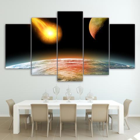 Rock Fall Into The Earth - Space 5 Panel Canvas Art Wall Decor Rock Fall Into The Earth - Space 5 Panel Canvas Art Wall Decor
