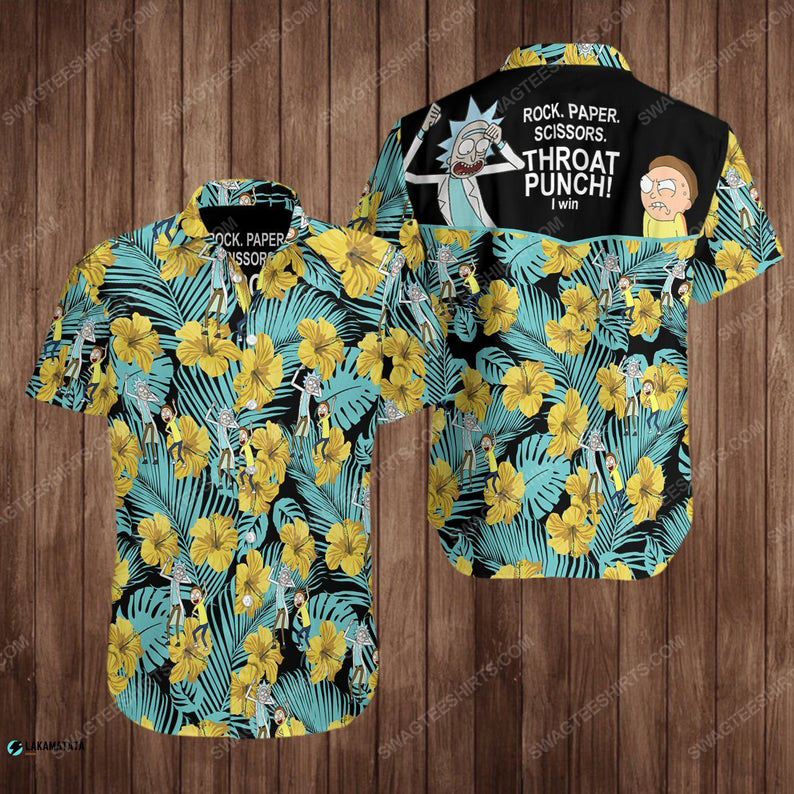 Rock Paper Scissors Rick And Morty Cartoon Movie Hawaiian Shirt Rock Paper Scissors Rick And Morty Cartoon Movie Hawaiian Shirt