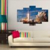 Rocket Launch Falcon Spacex - Automative 5 Panel Canvas Art Wall Decor