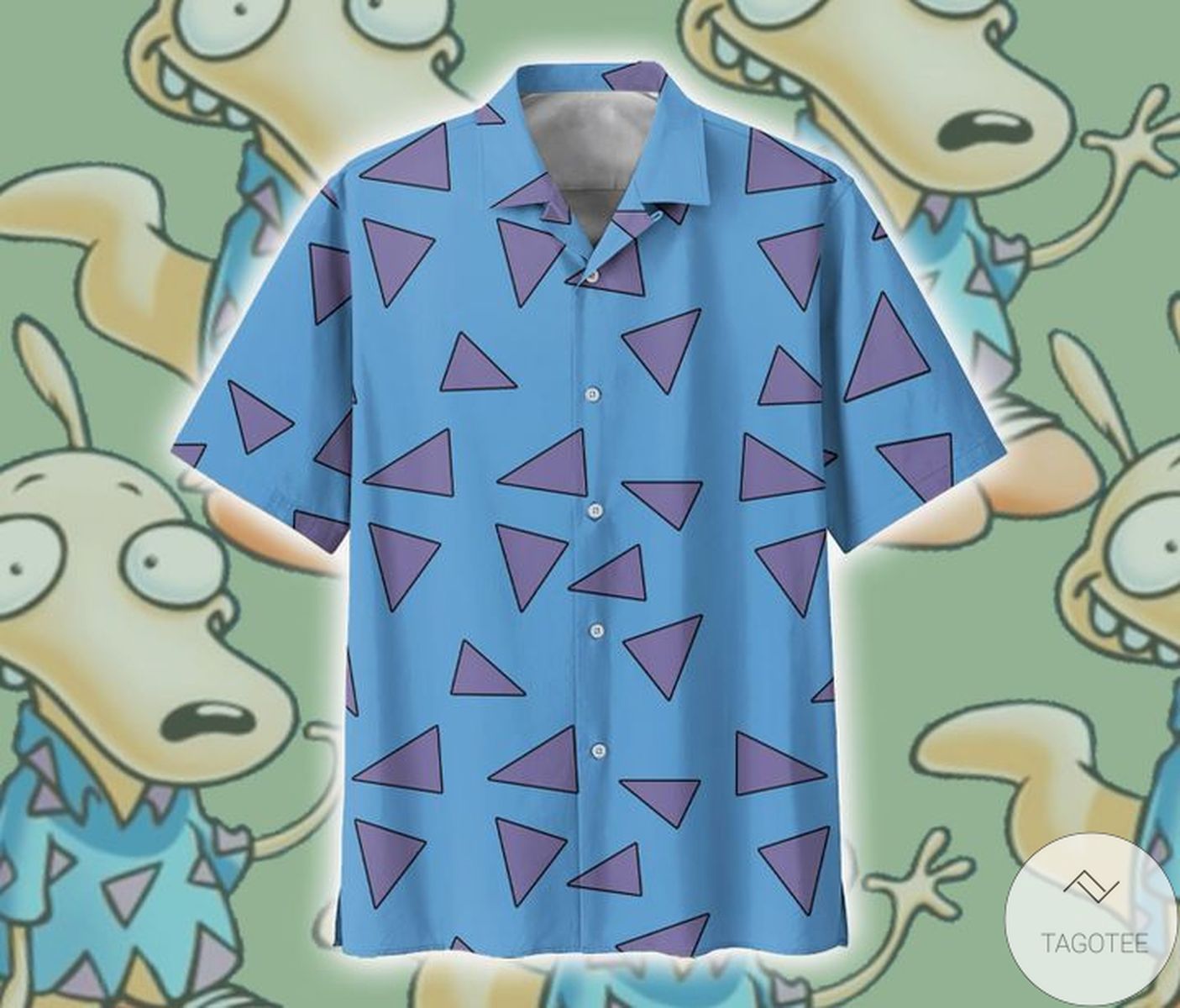 Rocko’S Modern Life Triangle Pattern Hawaiian Shirt Rocko’S Modern Life Triangle Pattern Hawaiian Shirt