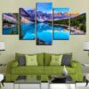 Rocky Mountain Lake - Space 5 Panel Canvas Art Wall Decor