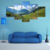 Rocky Mountains And Green Field In Jammu And Kashmir - Nature 5 Panel Canvas Art Wall Decor