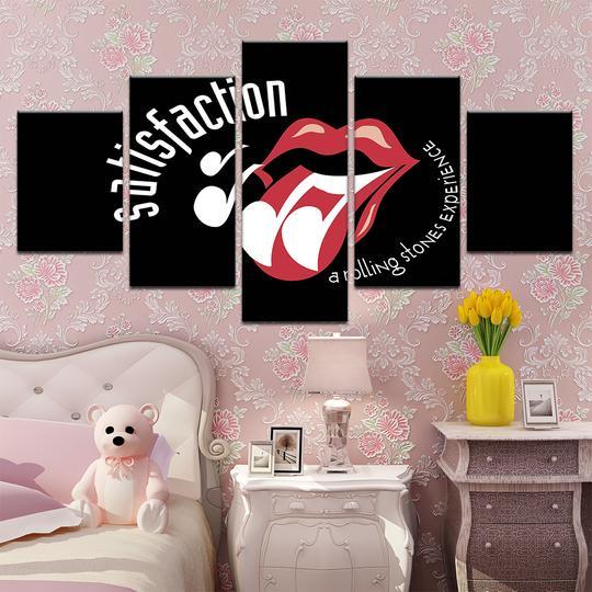 Rolling Stones Satisfaction - Music 5 Panel Canvas Art Wall Decor Rolling Stones Satisfaction - Music 5 Panel Canvas Art Wall Decor