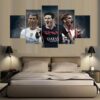 Ronaldo Messi Griezmann Soccer - 5 Panel Canvas Art Wall Decor