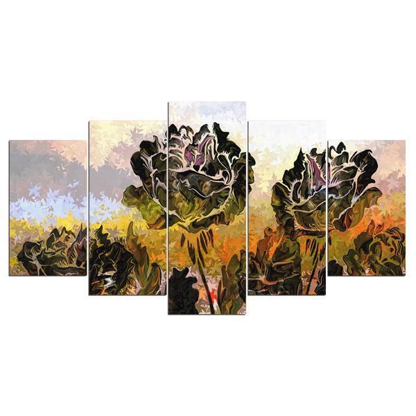 Rose Flower Floral 01 - Nature 5 Panel Canvas Art Wall Decor Rose Flower Floral 01 - Nature 5 Panel Canvas Art Wall Decor