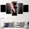 Rose Petal Girl Silhouette - Abstract 5 Panel Canvas Art Wall Decor
